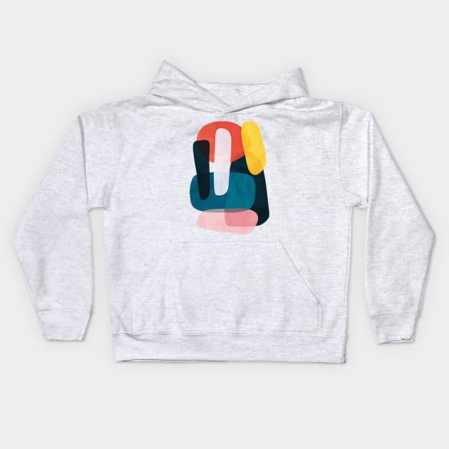 Color Shapes Kids Hoodie by cwtu26